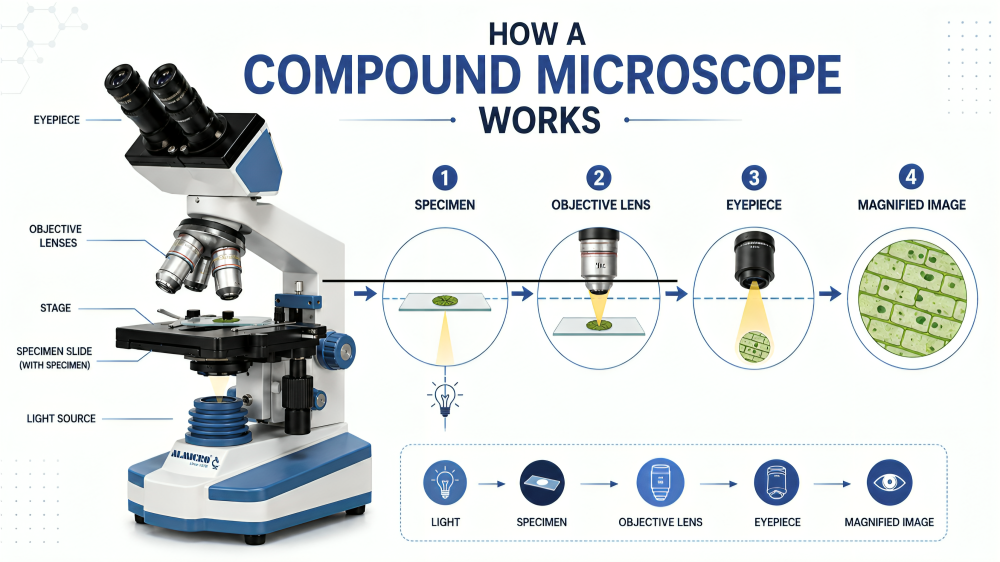 how  a compound microscope works