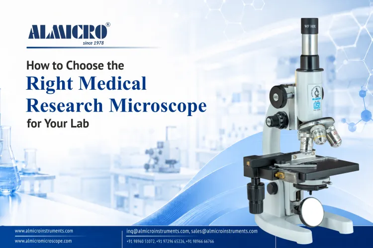 Advanced laboratory microscope for scientific research and precision analysis in modern laboratories.