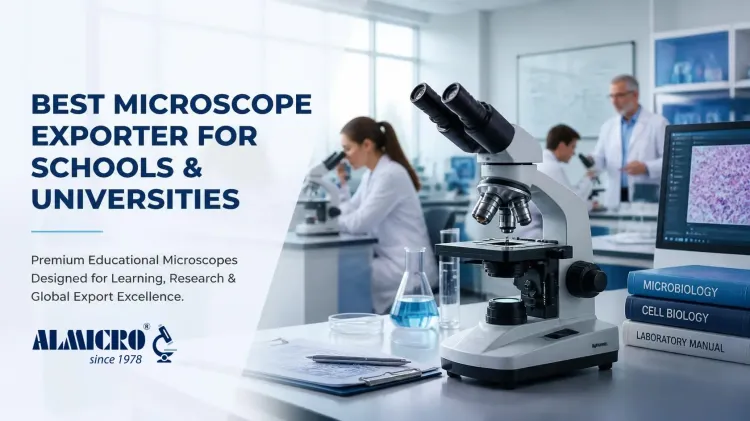 Advanced laboratory microscope for scientific research and precision analysis in modern laboratories.