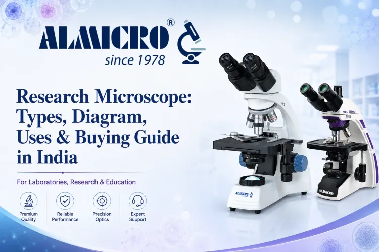 Advanced laboratory microscope for scientific research and precision analysis in modern laboratories.
