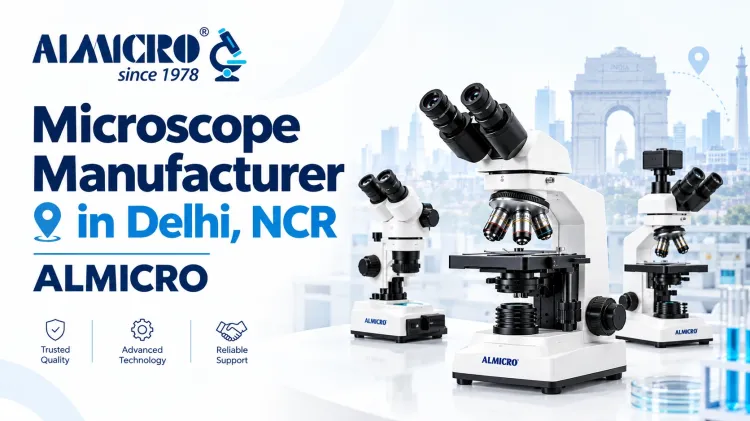 Advanced laboratory microscope for scientific research and precision analysis in modern laboratories.