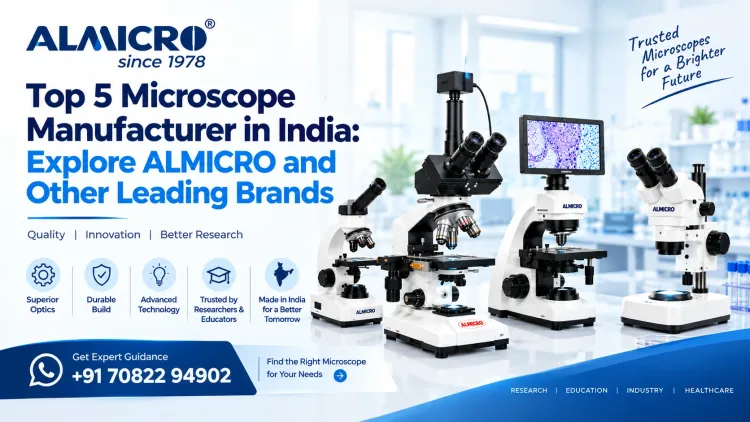 Advanced laboratory microscope for scientific research and precision analysis in modern laboratories.